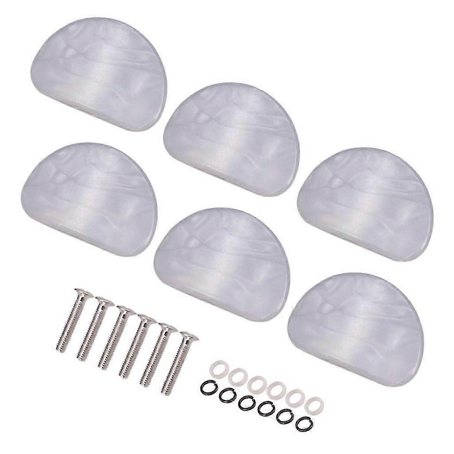 6 Pcs White Pearl Guitar Tuning Pegs Keys Button Tuners Machine Heads