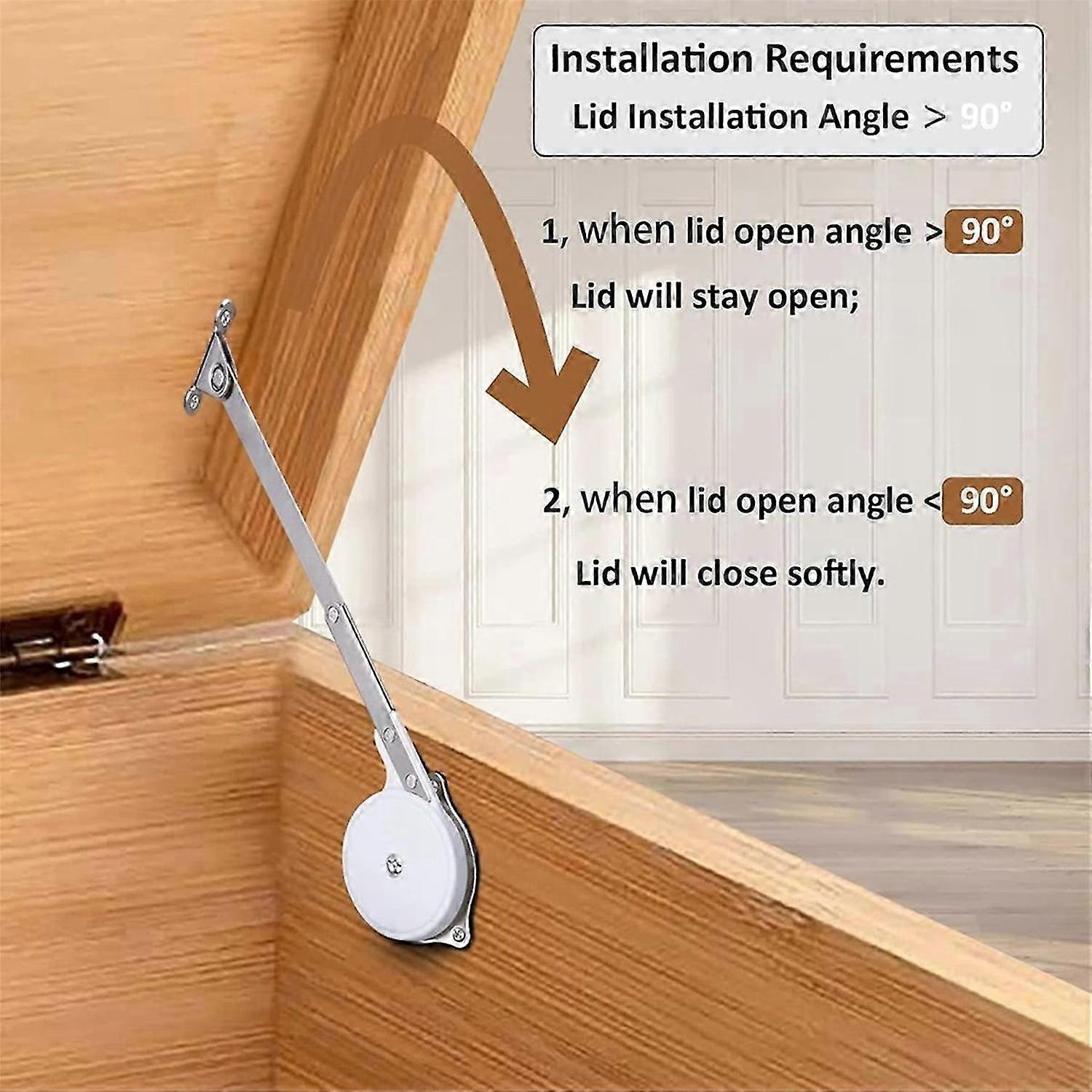 2 Pack Toy Boxes Hinges Soft Close Lid Support Hinges Chest Hinges