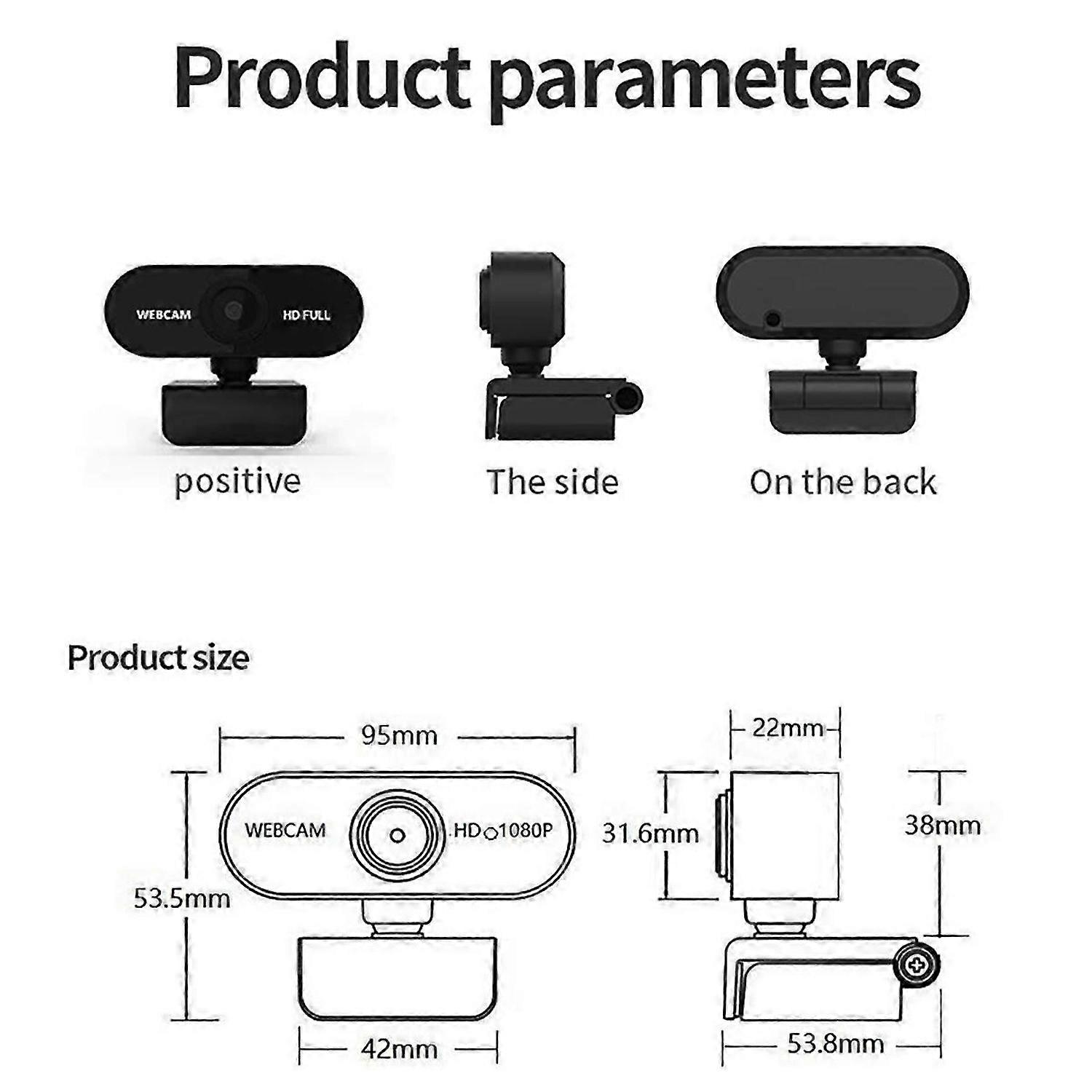 Webcam 1080p Mini Camera Camera PC Laptop Video Recording Camera