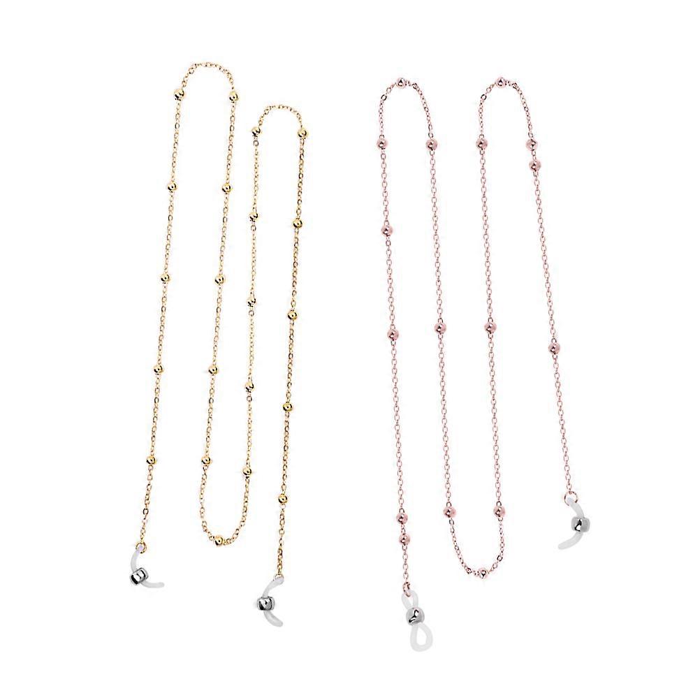 Spectacles Chain Alloy Glasses Chain for Anti-Slip Use 2Pcs Golden