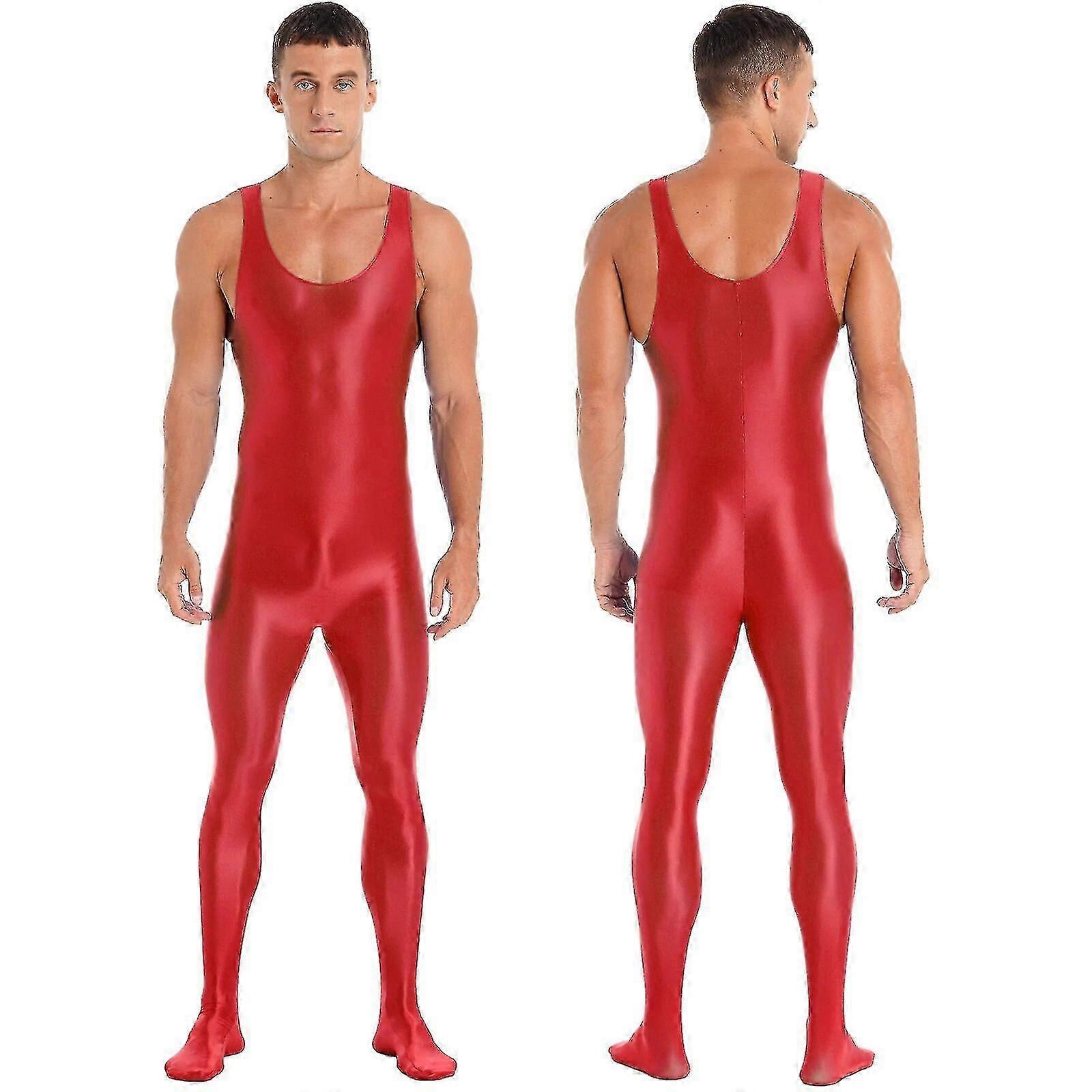 الرجال كامل الجسم bodysuit الصلبة اللون بلا أكمام الباليه الجمباز ليوتار القطب الرقص Clubwear سليم صالح Bodystocking ملابس نوم