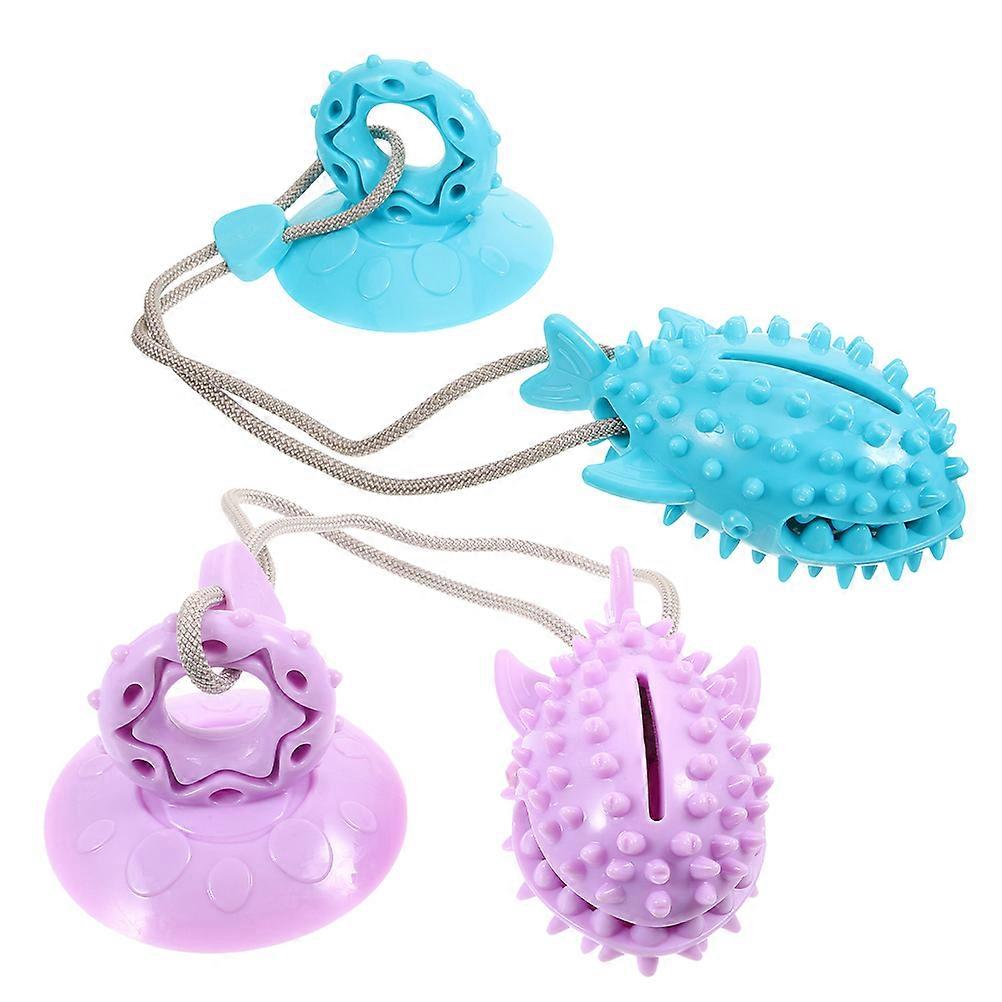 Dog Food Dispensing Toy for Play 2Pcs Sucker Tug Teething Toy