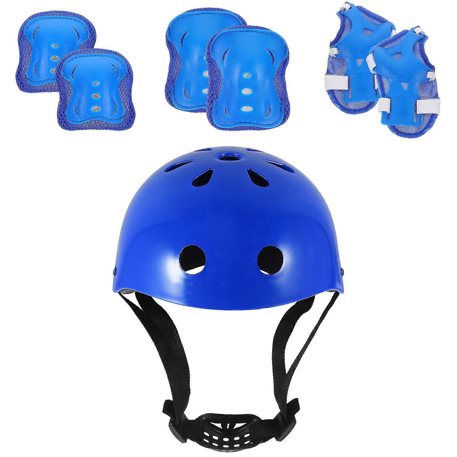 Kids Roller Skating Protective Gear Set with Blue and Elbow Pads 1Set