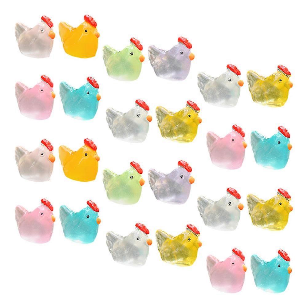 Chicken Miniature Figurines Resin Ornament for Decorating with 72Pcs Set