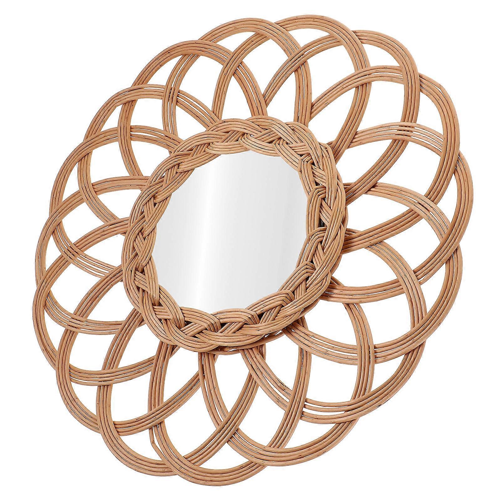 Minimalist Design Woven Mirror Wall Mount For Bathroom And Bedroom Assorted Color 1Set