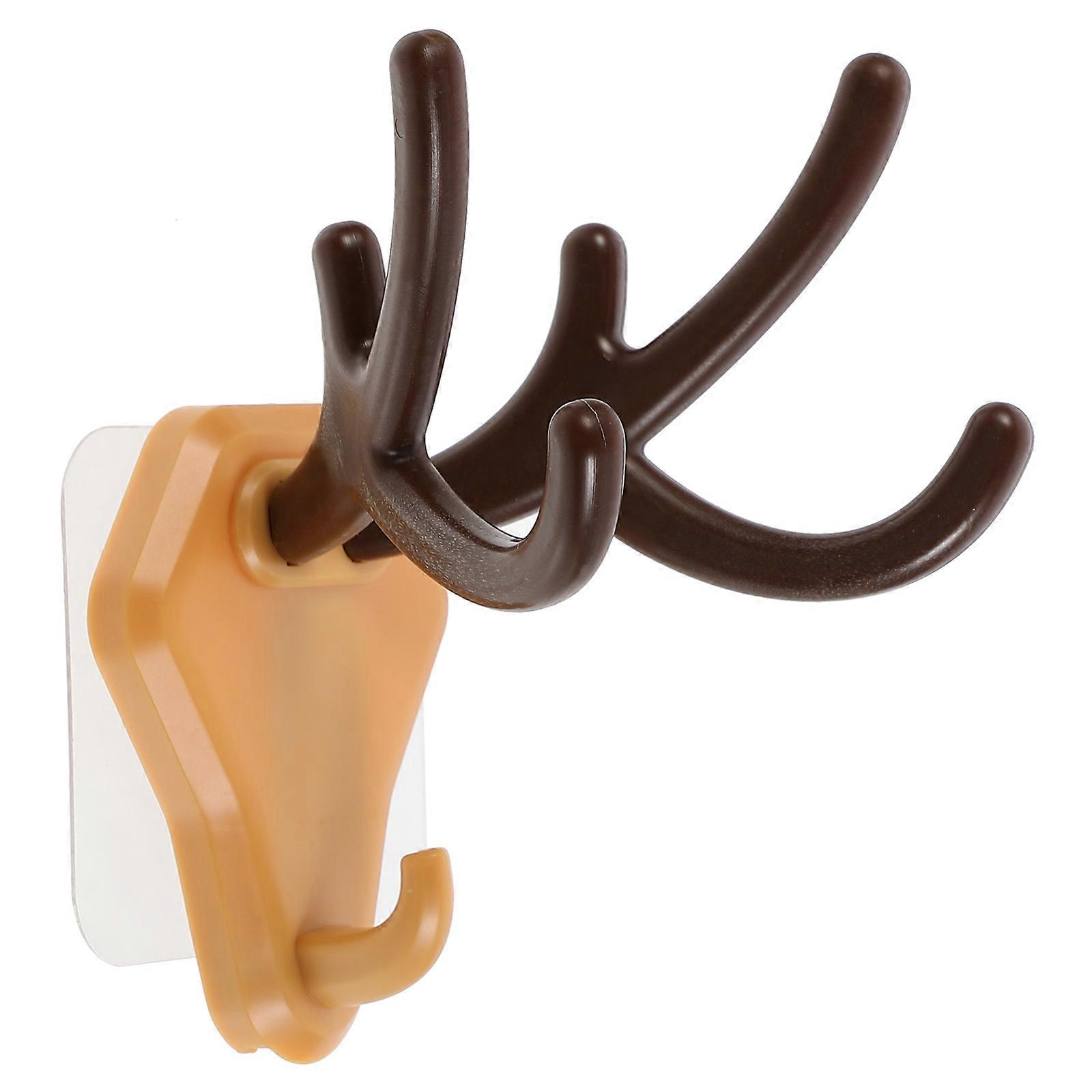 Deer Wall Hangers Hanging Hooks for Home Use 2Pcs Yellow ABS Hooks