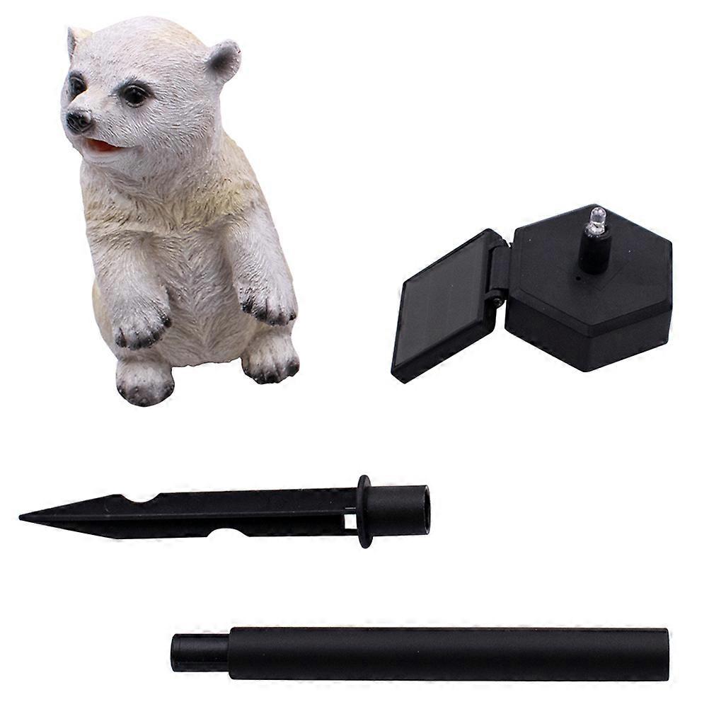 Bear Lamp Solar Powered In-Ground Lights Polar Bear Shape For Landscape Enhancement Colorful 43.5X8.5cm 1Pcs