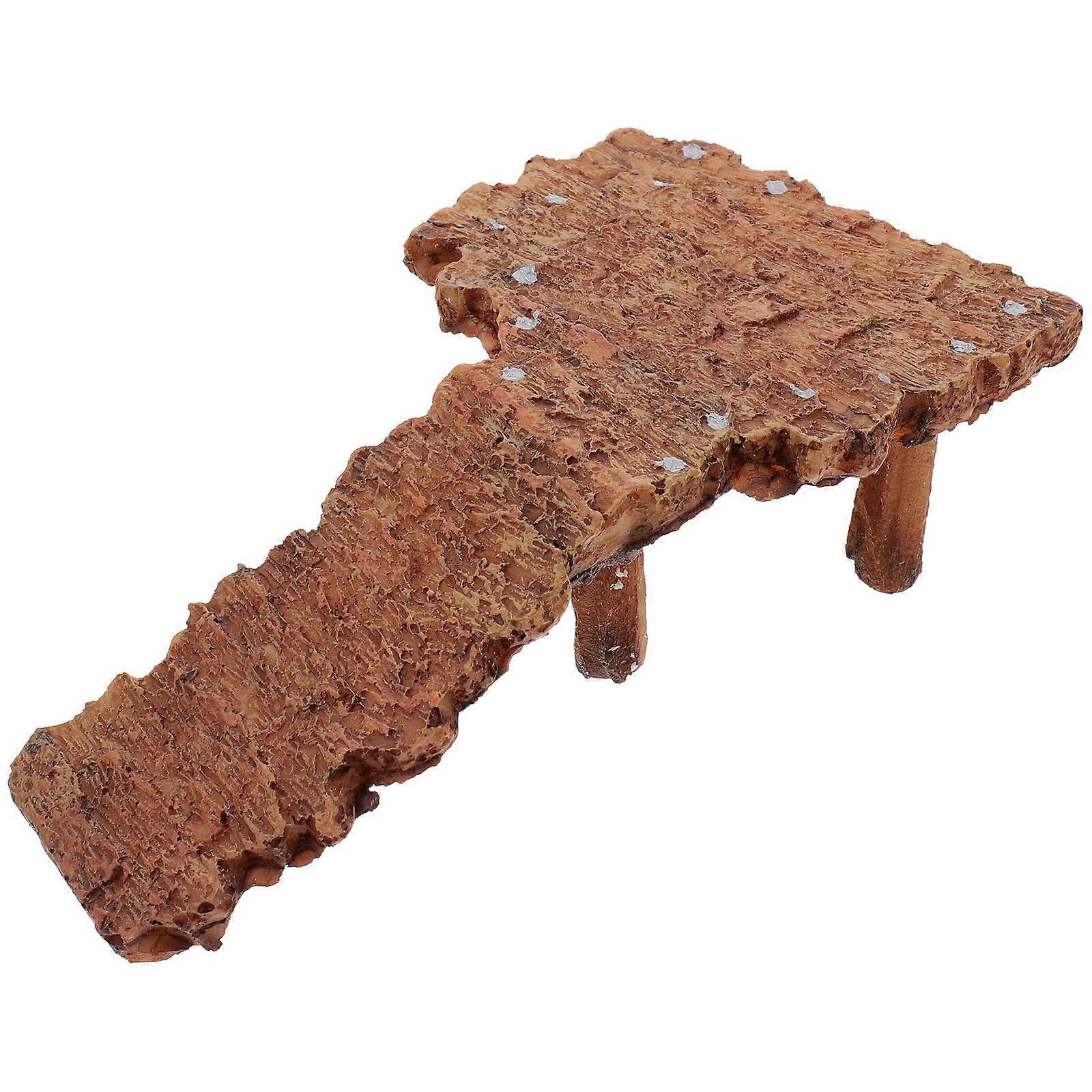 Turtle Resting Platform 2Pcs Decorative Climbing Accessory For Reptiles In Light Brown Suitable For Aquariums