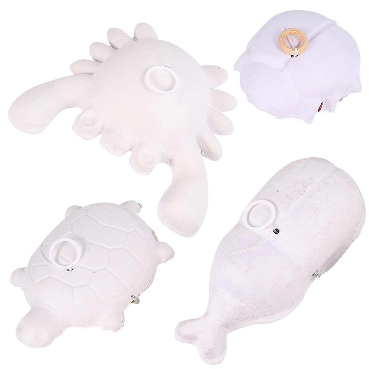 Adorable Pull String Animal Shape Toy for Kids DIY 12Pcs White Set