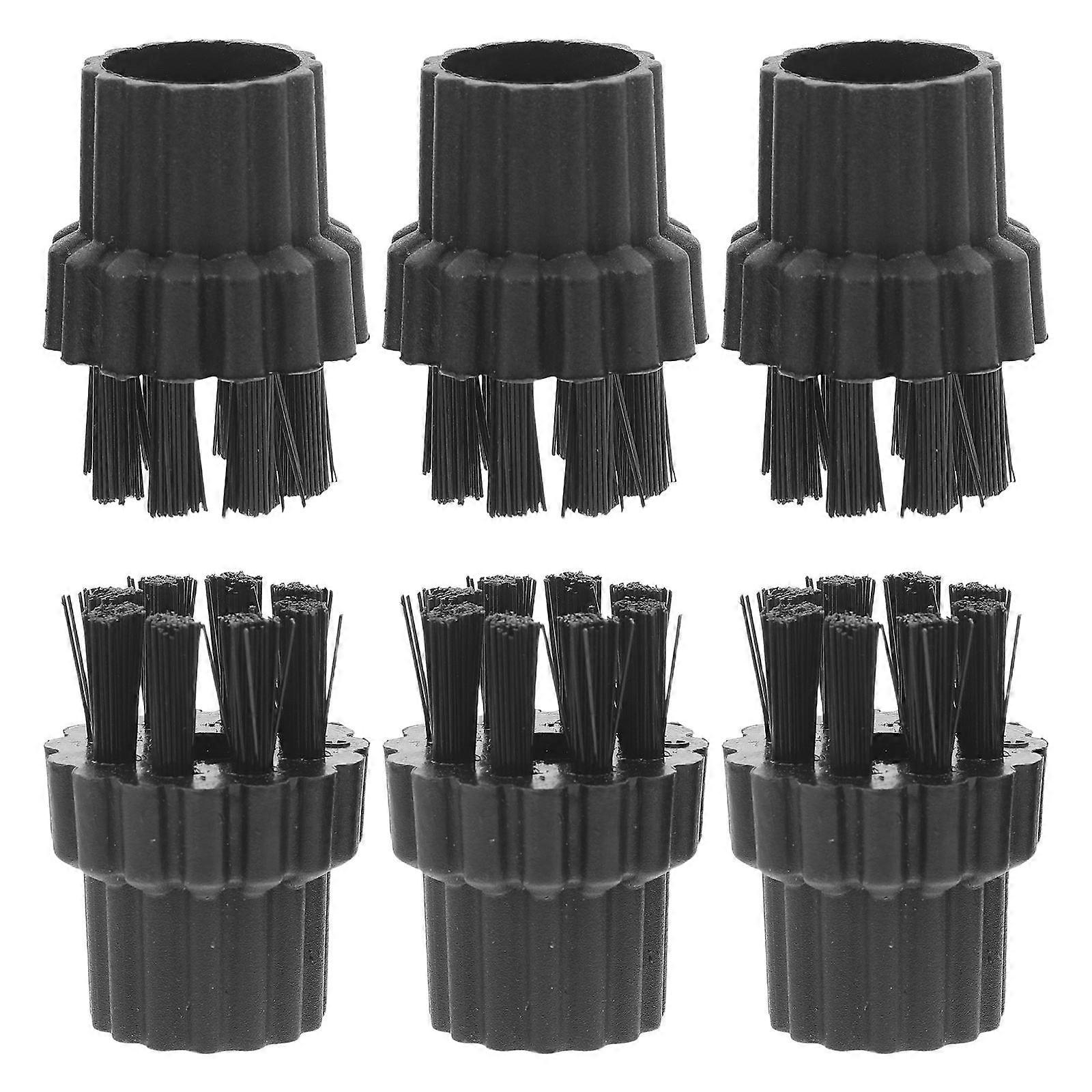 Steam Cleaner Brush Heads for Cleaning Machine Replacement 6Pcs Black