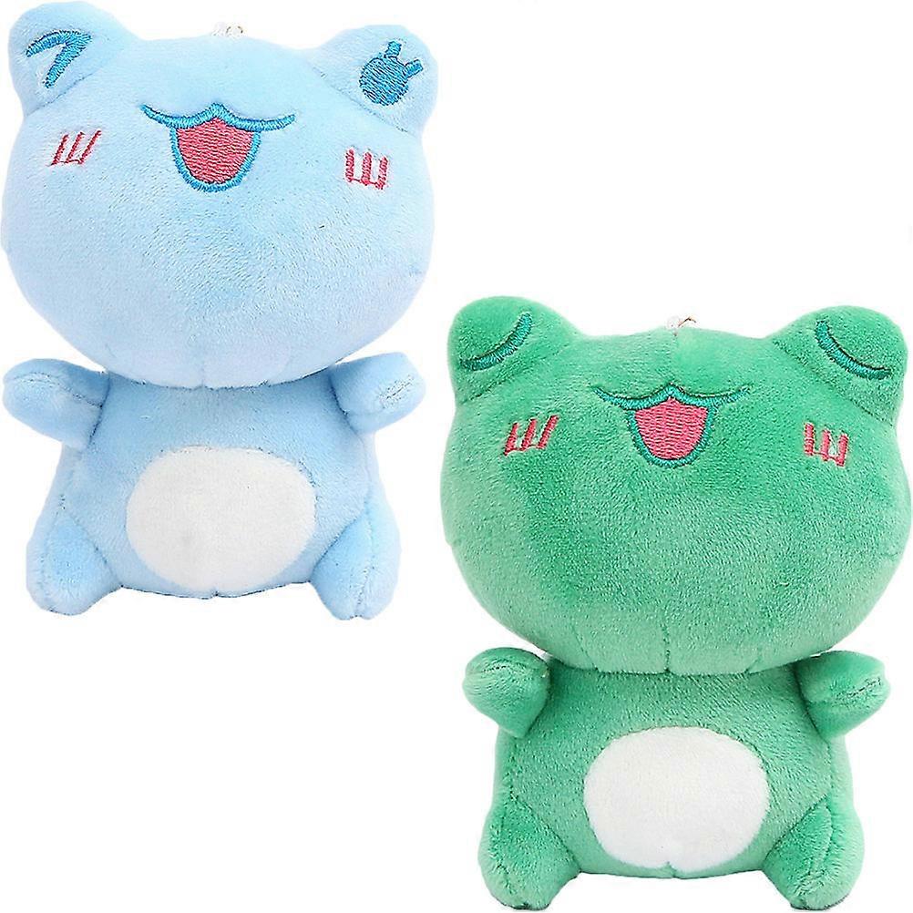Stuffed Animals Pendant Plush Frog Keychain Small for Decoration 4Pcs