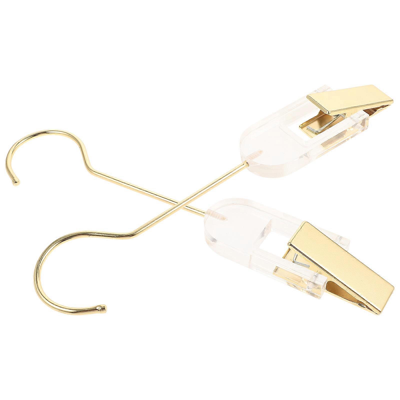 6Pcs Clothes Clips Hanging Hook for Heavy Duty Golden Use