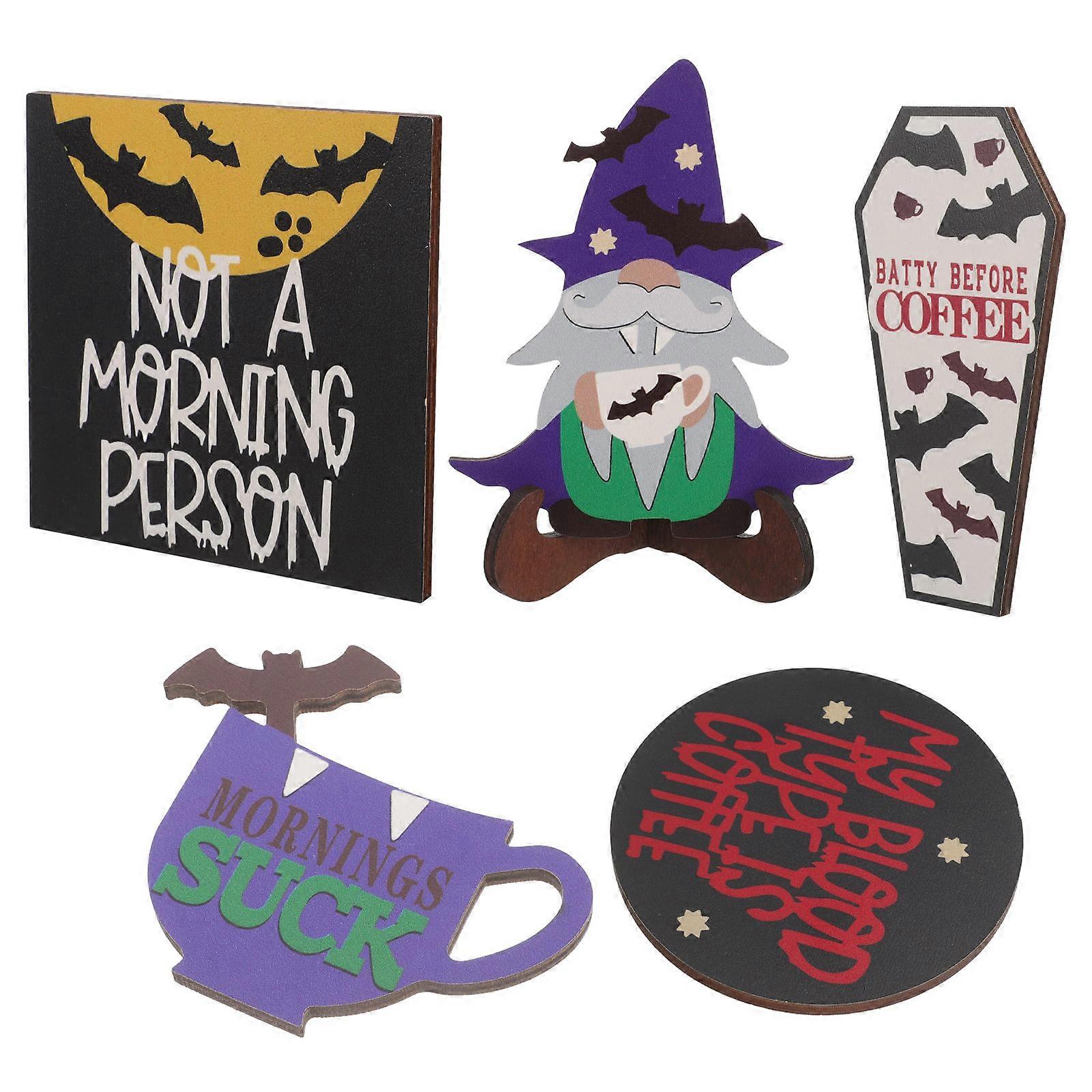 Halloween Tiered Tray Decorations Wood Sign for Table 3Sets Included