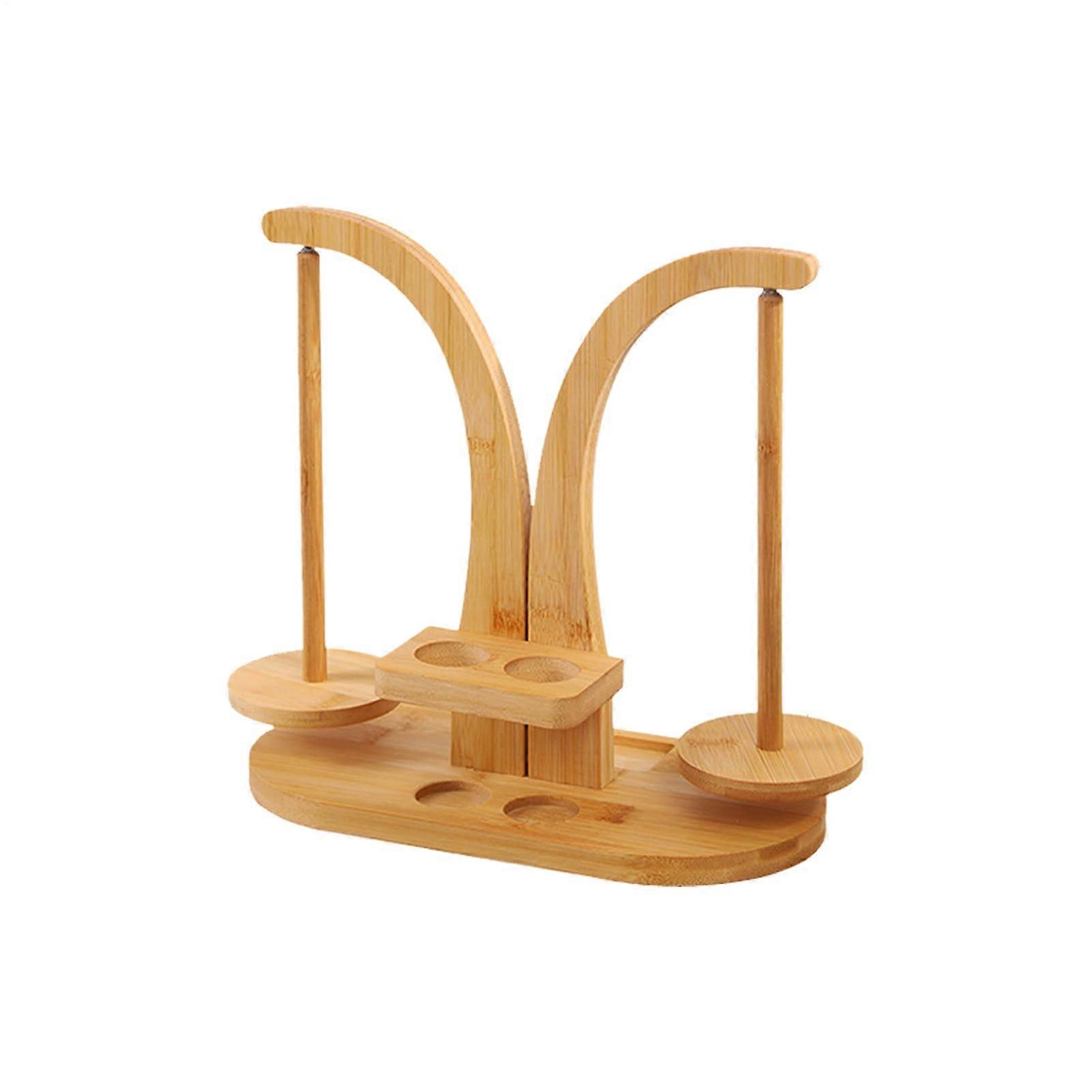 Yarn Ball Winder Portable Wooden Spinner With Double Rotating Spindles Wool Unwinder Wood Color