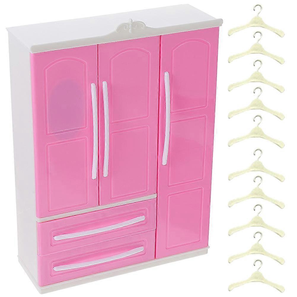 Decorative Miniature Doll Closet Storage For Kids Improve Cognitive Ability 2 Sets With Stylish Design
