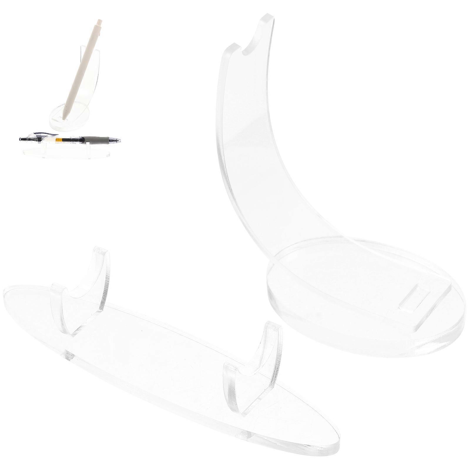 Desk Display Holder Acrylic Pen Stand Rectangular Structure Office Use 9.3X8.5X5CM 2Pcs