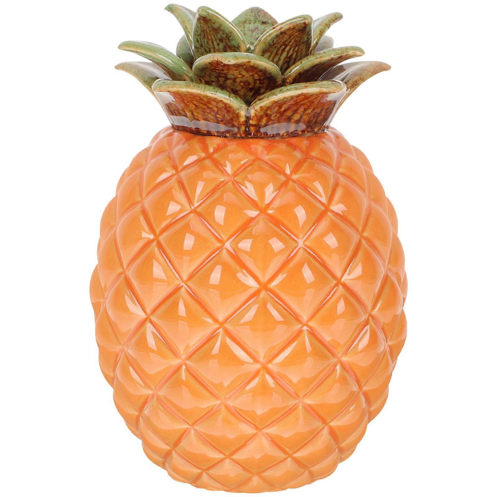 Tea Storage Box Ceramic Pineapple Shape for Airtight Storage 5Pcs