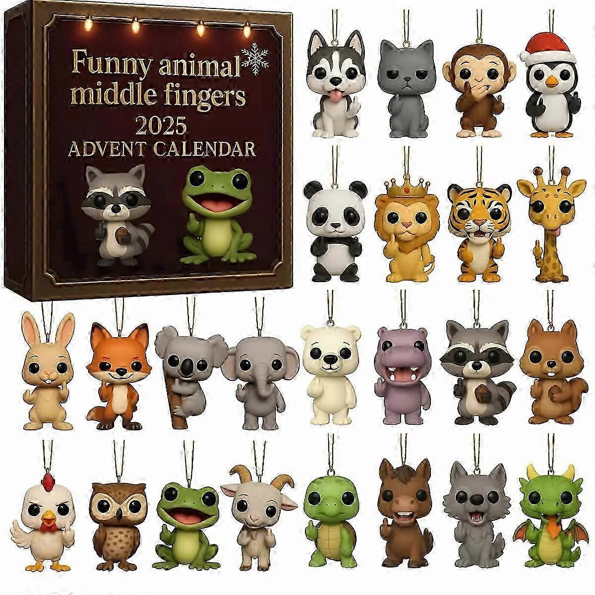 2025 Funny Animal Middle Finger Advent Calendar Blind Box