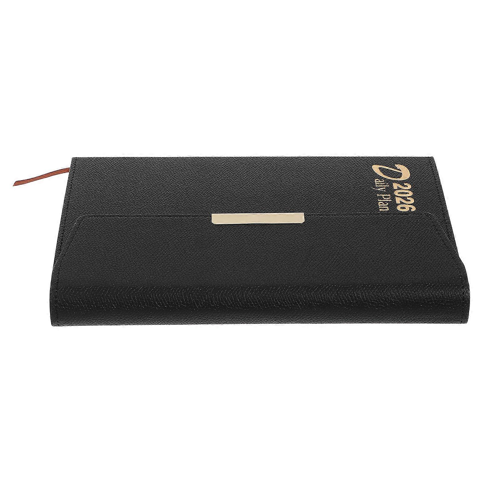 Desk Planner Planner Notebook for Daily Planning 2Pcs Black PU Paper