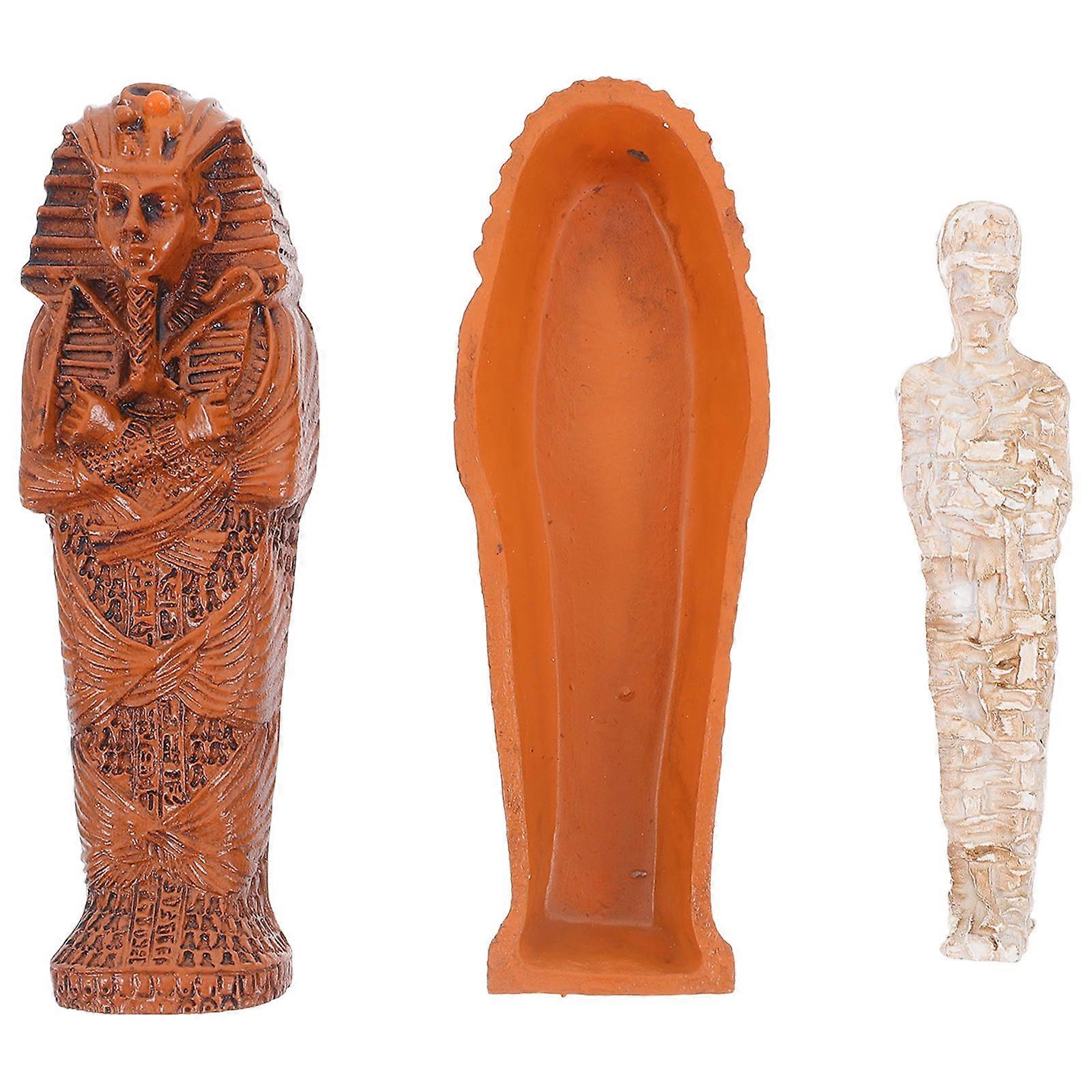 Mummy Figurines Resin Coffin Decor for Halloween 2Sets of Vivid Models