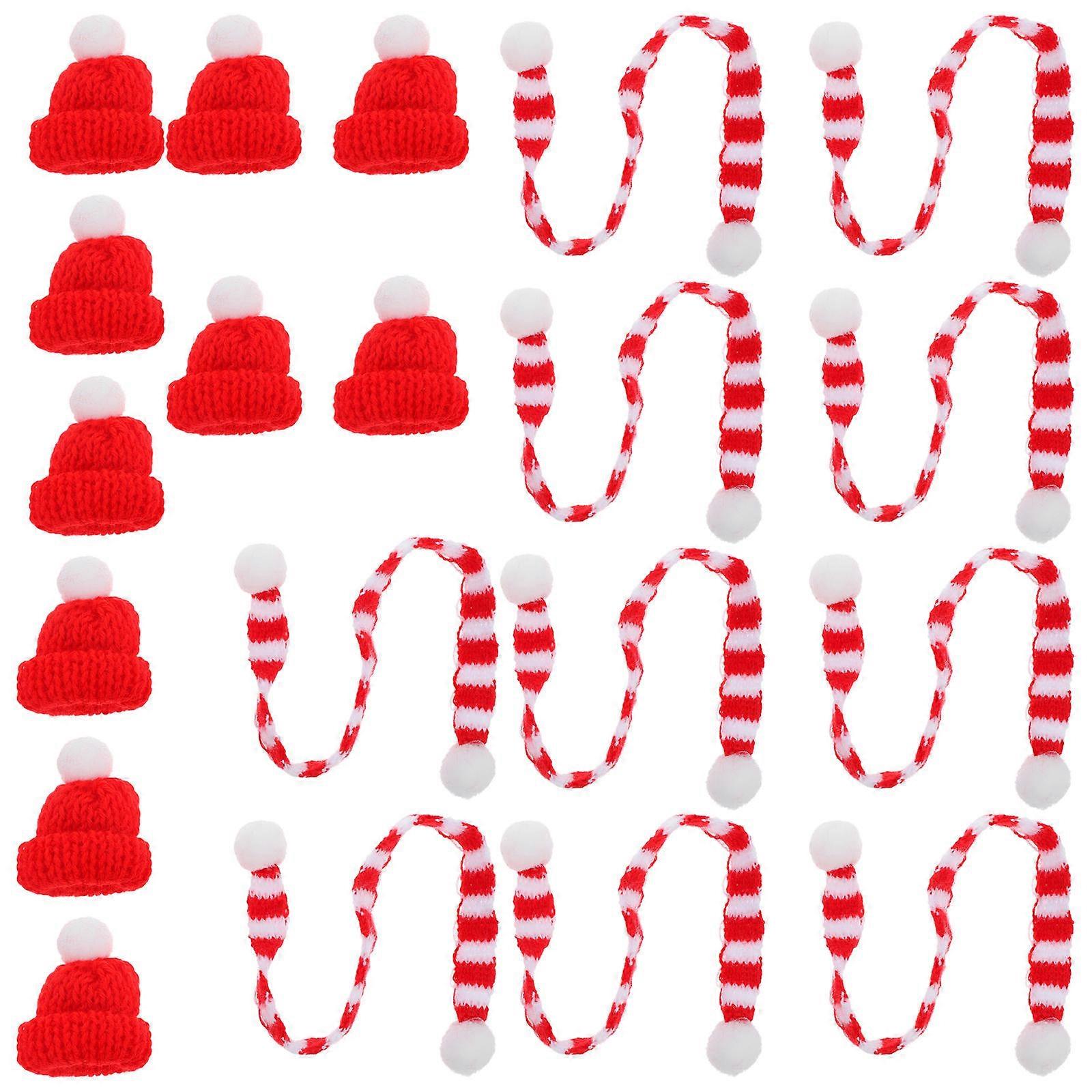 Christmas Mini Scarf and Hat Decor for Creative Plants 40Pcs Set
