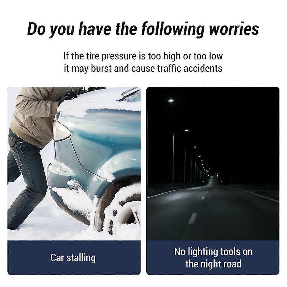 4 in 1 Car Jump Starter with 150PSI Air Compressor 1000A Battery Booster(Up to 5.0L Gases Engines) 7500mAh Power Bank with LED Light