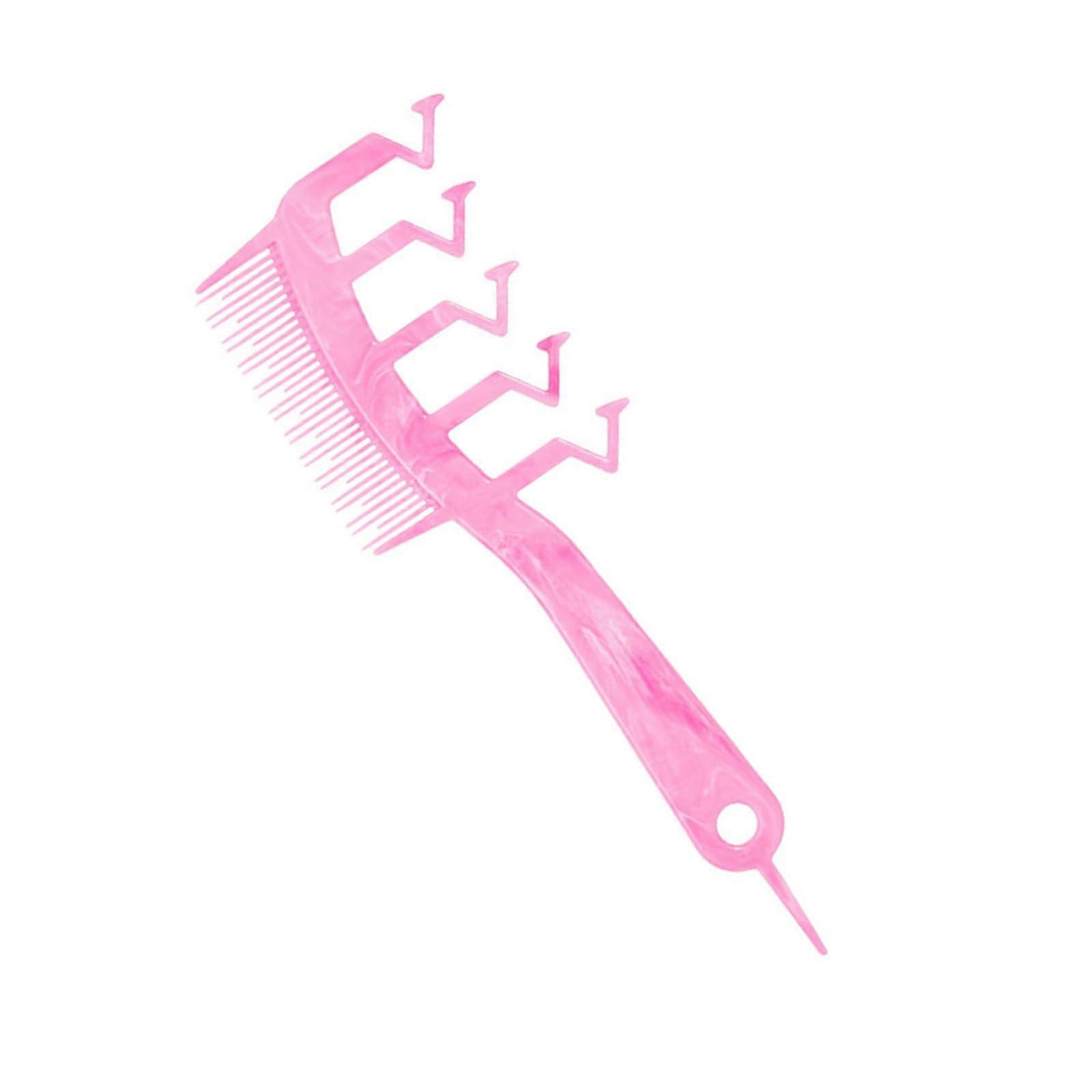 Hair Detangling Comb ZShape WideTooth Teasing Parting Styling Rose Red For Women