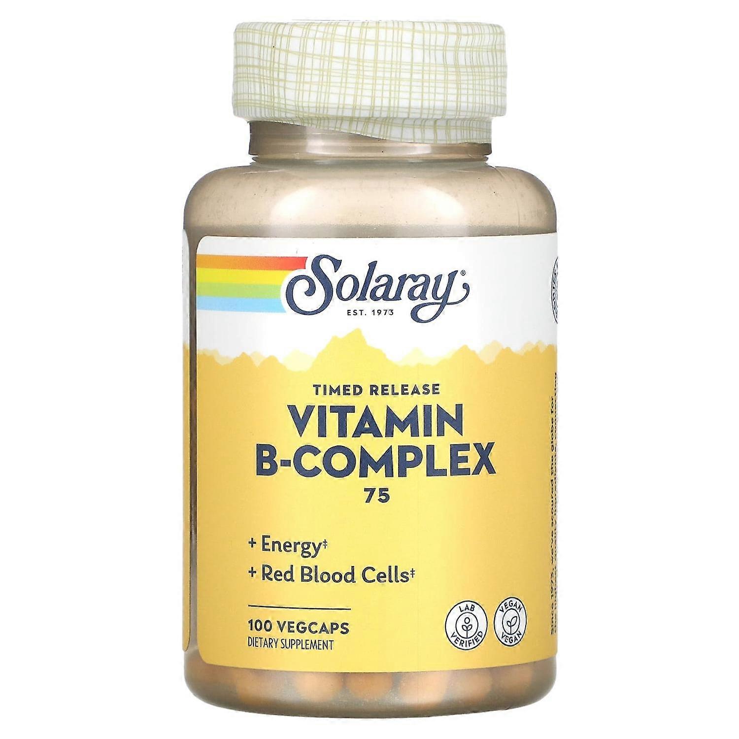Solaray, Vitamin B-Complex 75, Timed-Release, 100 VegCaps