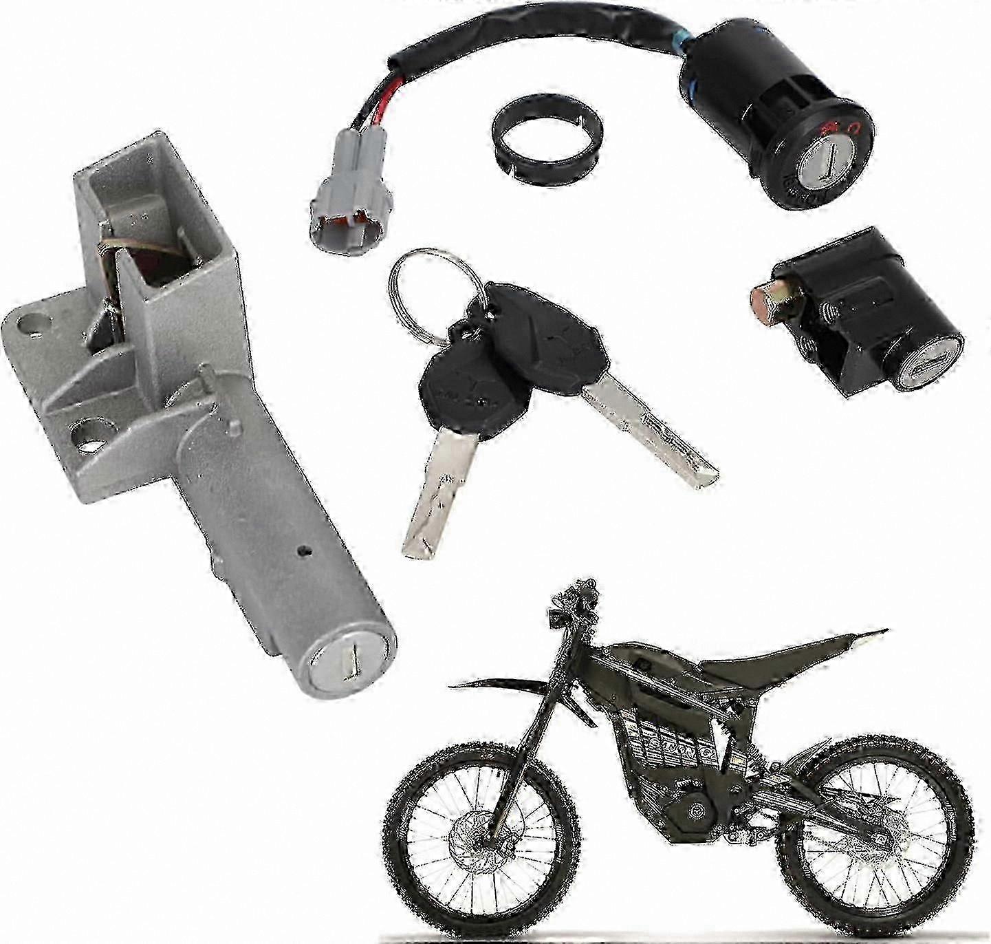 Motorcycle Ignition Switch and Key Lock Set with Compatible Components for Electric Models