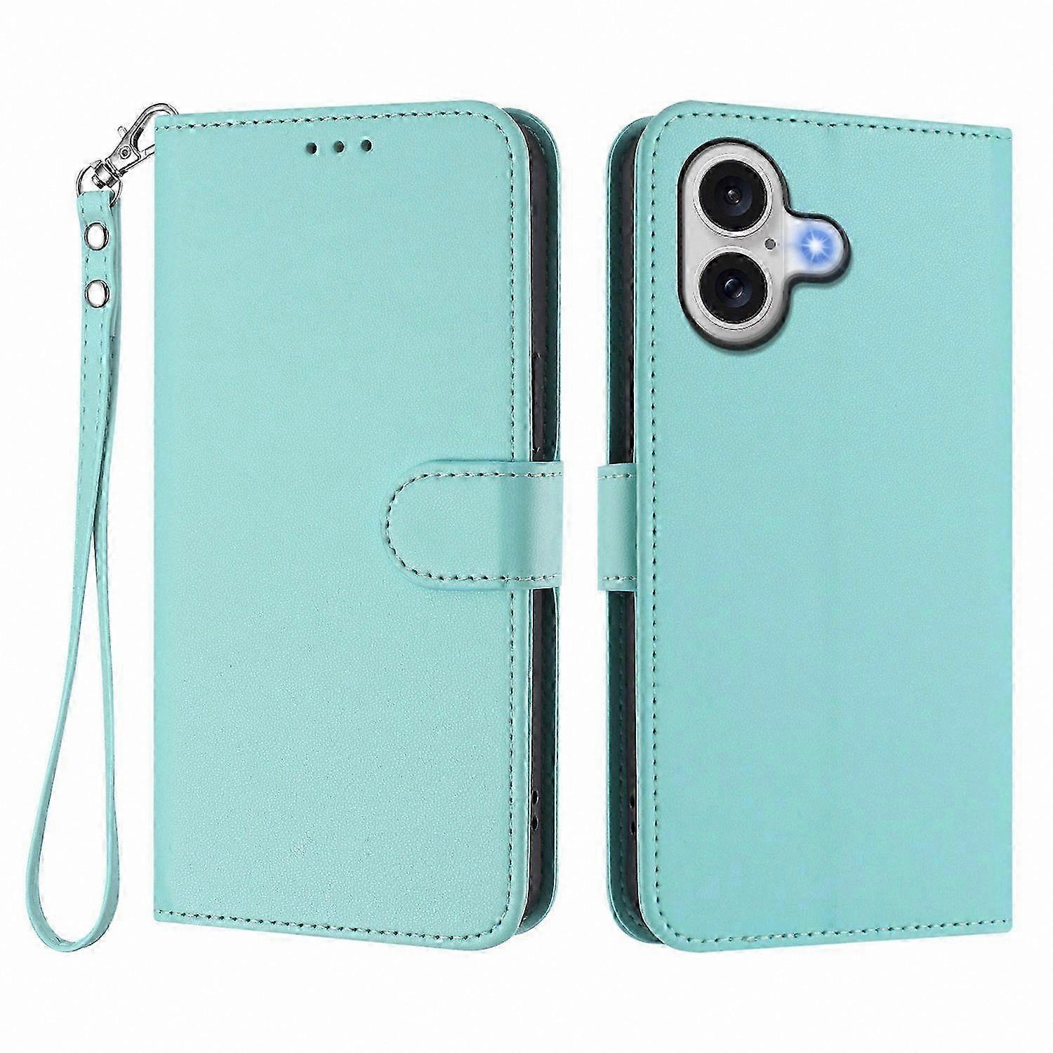 Leather Wallet Case with Stand Function and Wrist Strap for 17 Series Smartphones