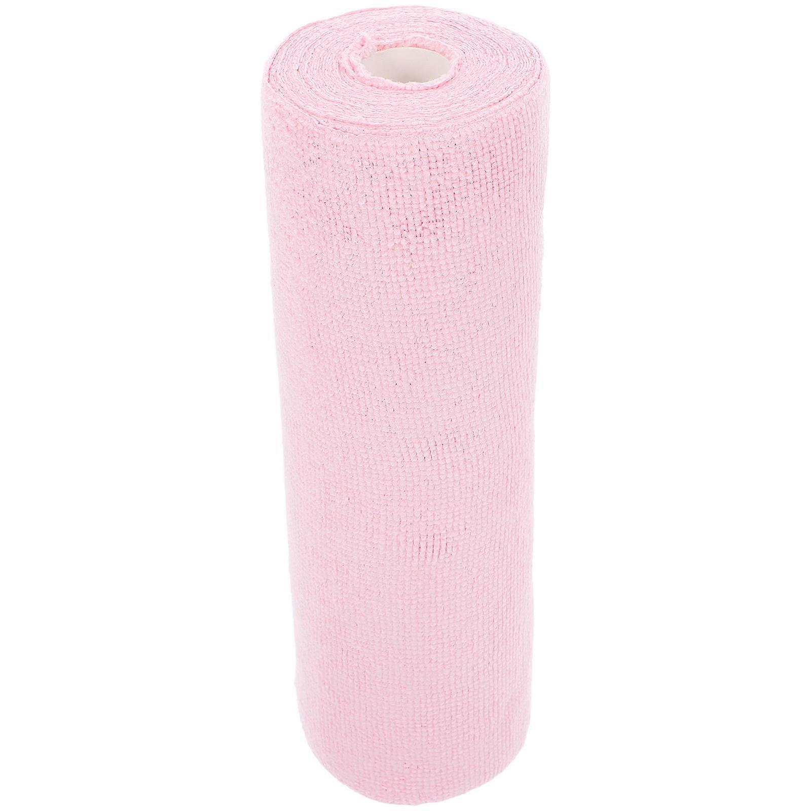 Microfiber Cleaning Cloths Roll Pink for Kitchen Use 4Pcs Reusable Towels