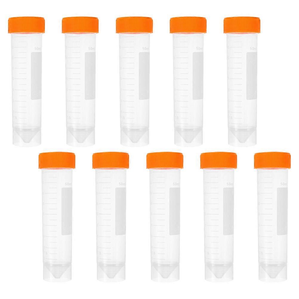 Orange Spiral Cap Test Tubes for Scientific Experiments with 10Pcs Containers