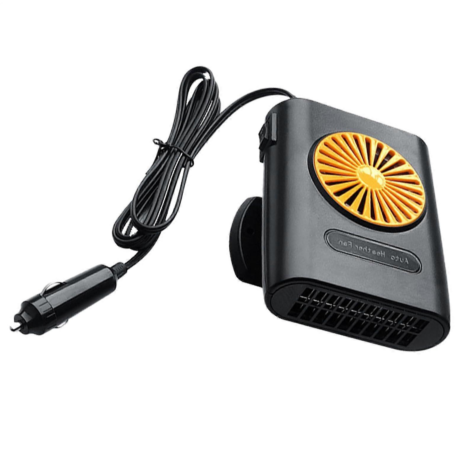 Car Heater 12V Car Window Defogger, Compact Windshield Defogger, Auto Heating and Cooling Fan, Universal Fit, Orange