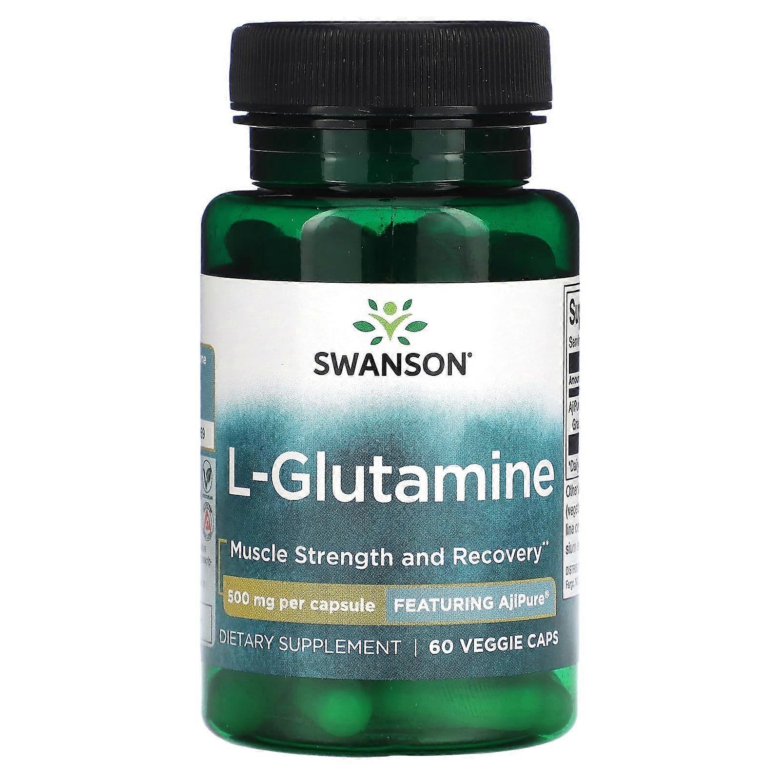 Swanson, L-Glutamine, 500 mg, 60 Veggie Caps