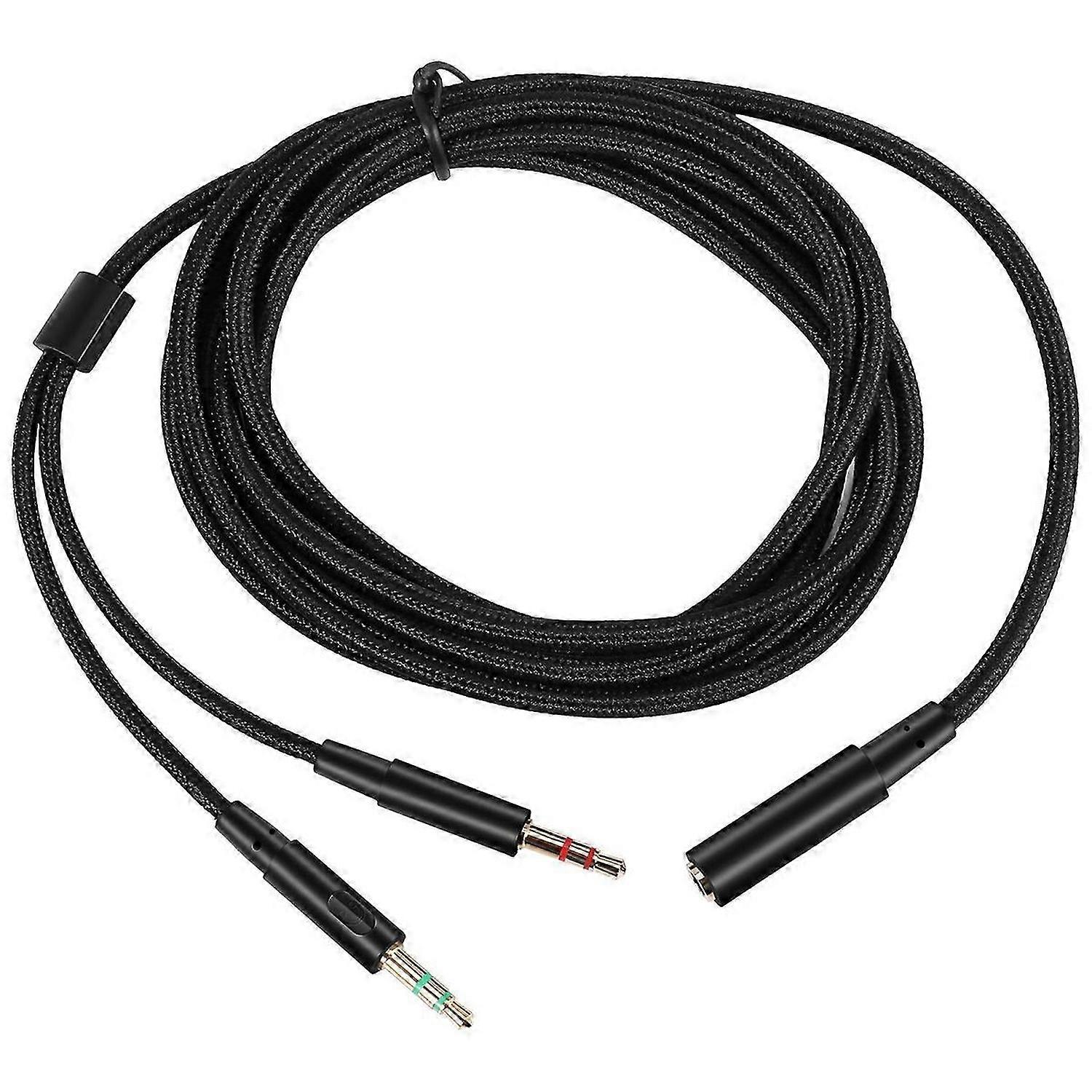3.5mm Universal 2 in 1 Gaming Headset Audio- Extend Cable for HyperX Cloud II/Alpha-/Cloud Flight/Co