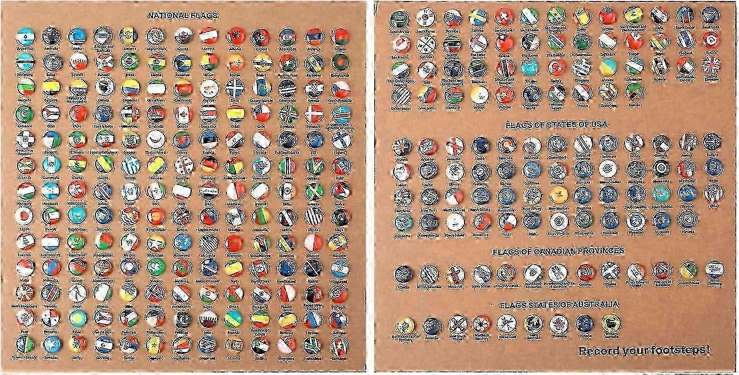 291pcs National Flag Thumb Tacks, Creative Country Flag Push Pins With Cork Board Push Pin