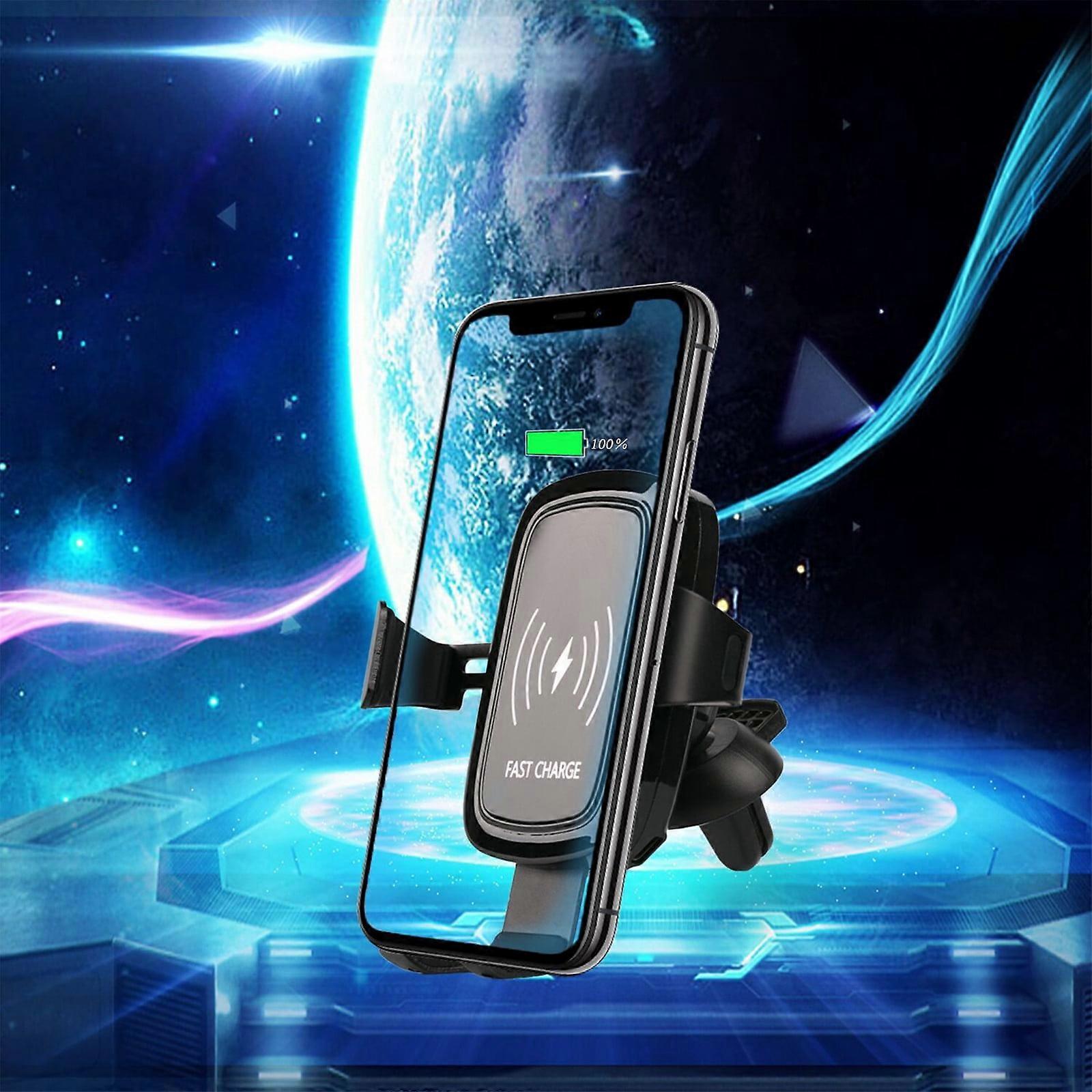 Stable Phone Stand! Wireless Fast Charging Car Charger Holder, Auto-Clamping for Windshield/Dashboard, Compatible with Android & iOS