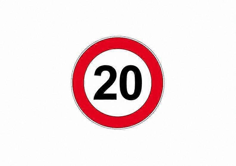 Speed Limit 20 Sign Sticker for Door Plates and Signage Panels