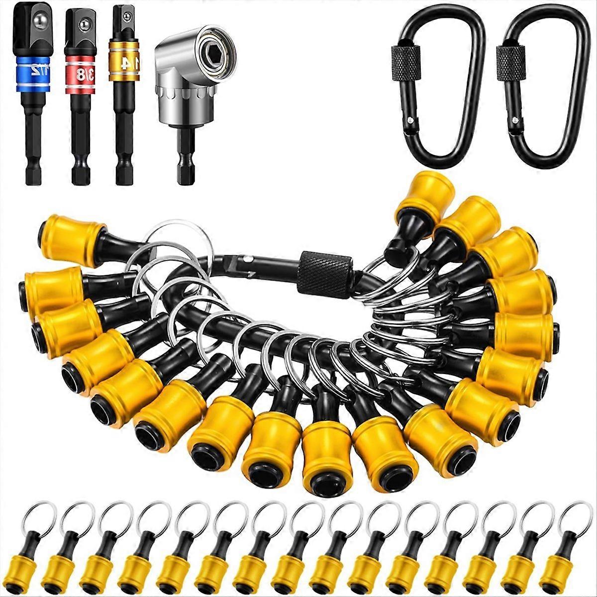 18Pcs Bit Holder Keychains 3 Pcs 1/4 3/8 1/2 inch Socket