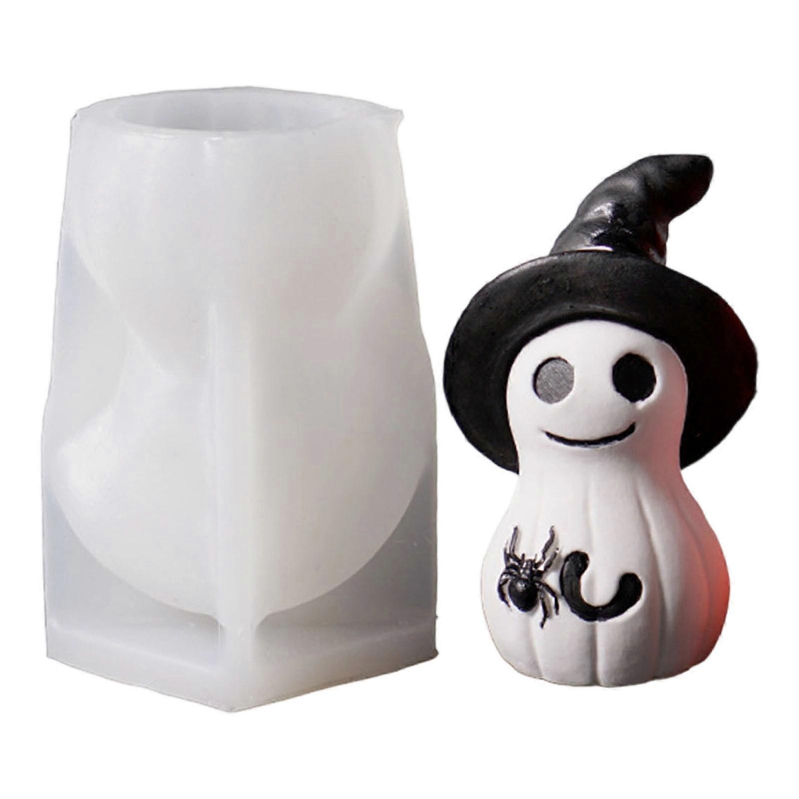 Ghostly Pumpkin Silicone Candle Molds Easy Demolding for Making Candle Soap Multipurpose Silicone Mould for Epoxy Resin Multicolor