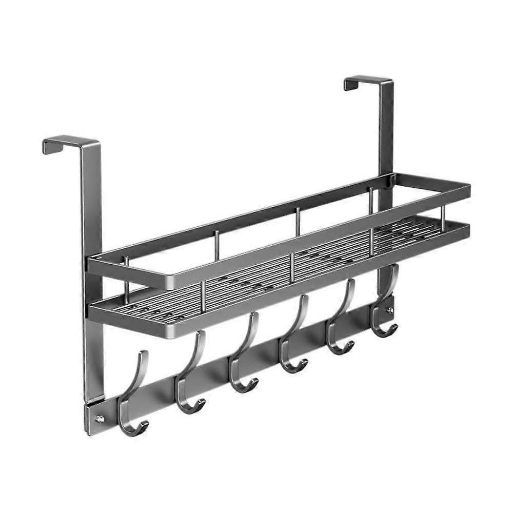 Coat Rack Wall Mount Over Door Hooks 6 Hangers Space Saving Design For Entryway Hallway