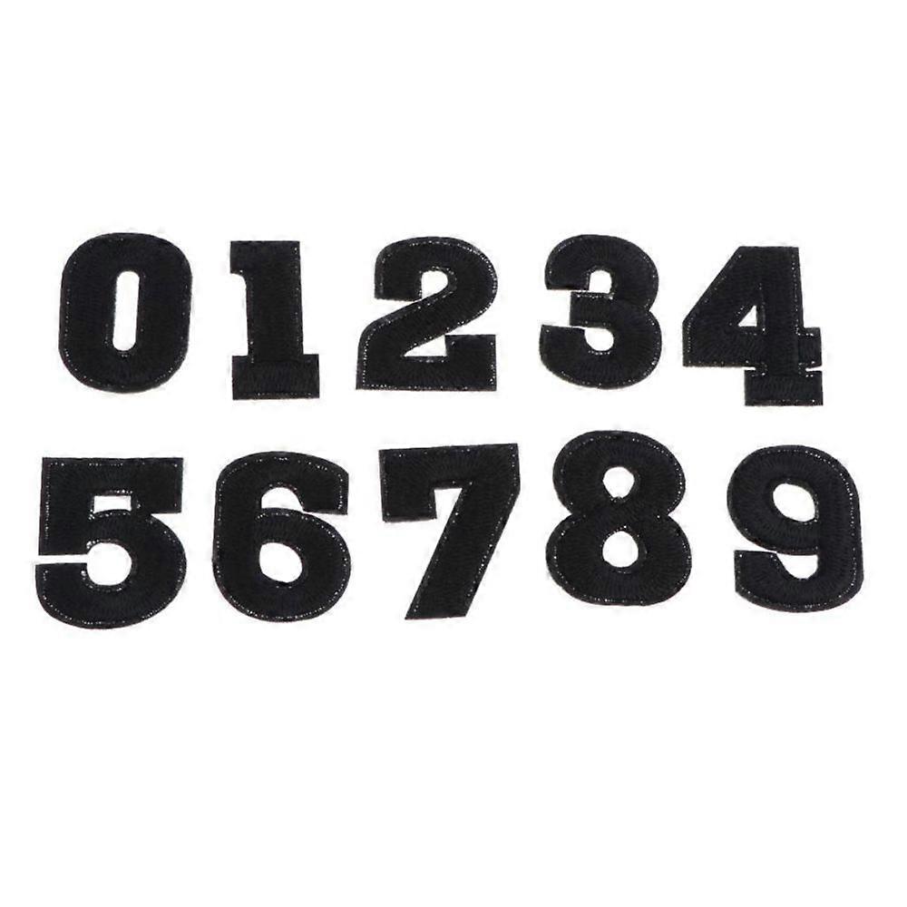 10pcs/set 0-9 Number Applique Fabric Patches for Sewing Crafts White