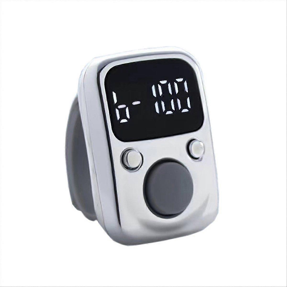 LED Electronic Counter Rechargeable with Time Counter Convenient 5-Digit Adjustable Finger Ring Cou