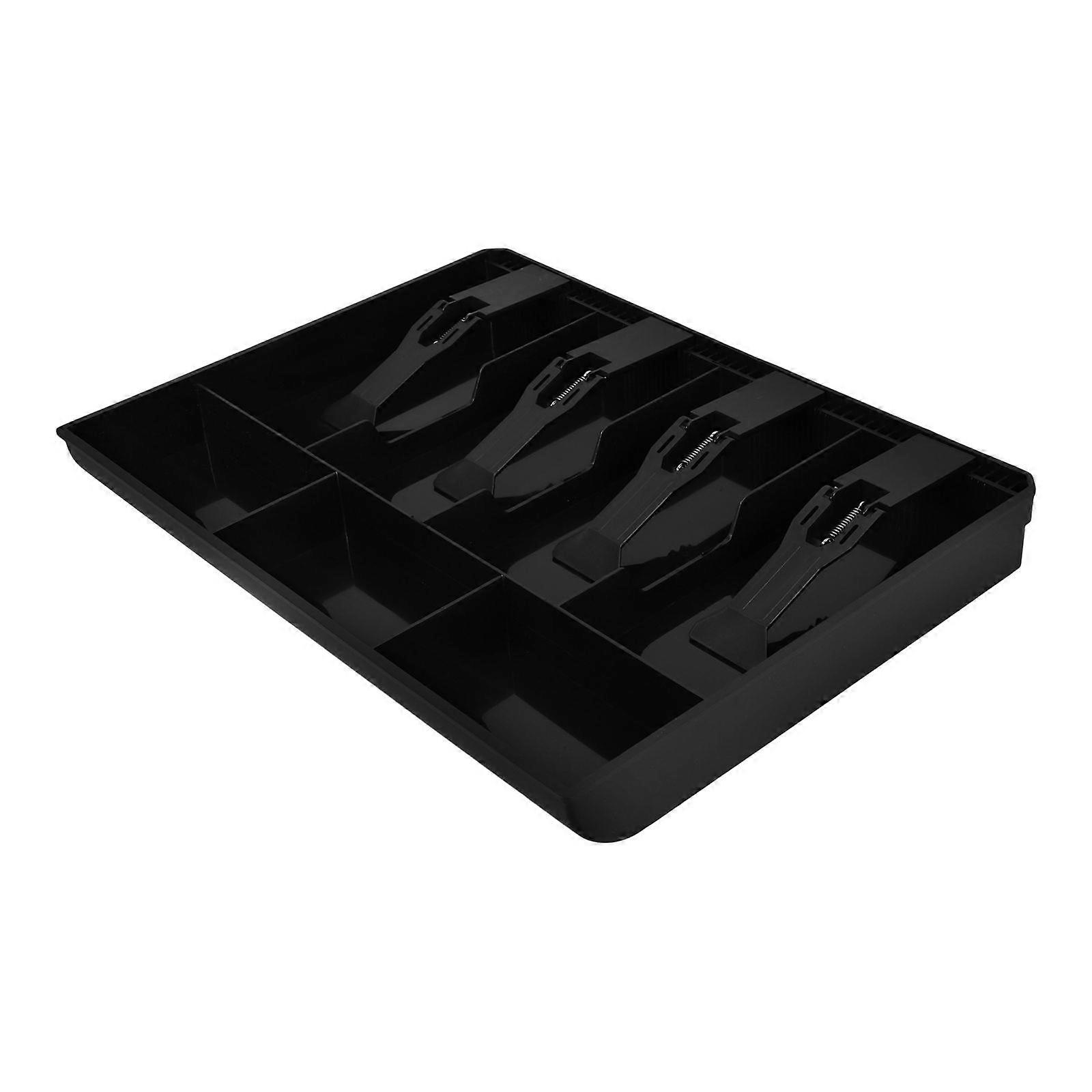 4 فواتير و 3 عملات معدنية صندوق جمع نقدي درج أمين الصندوق درج لمنزل بنك السوق (أسود)