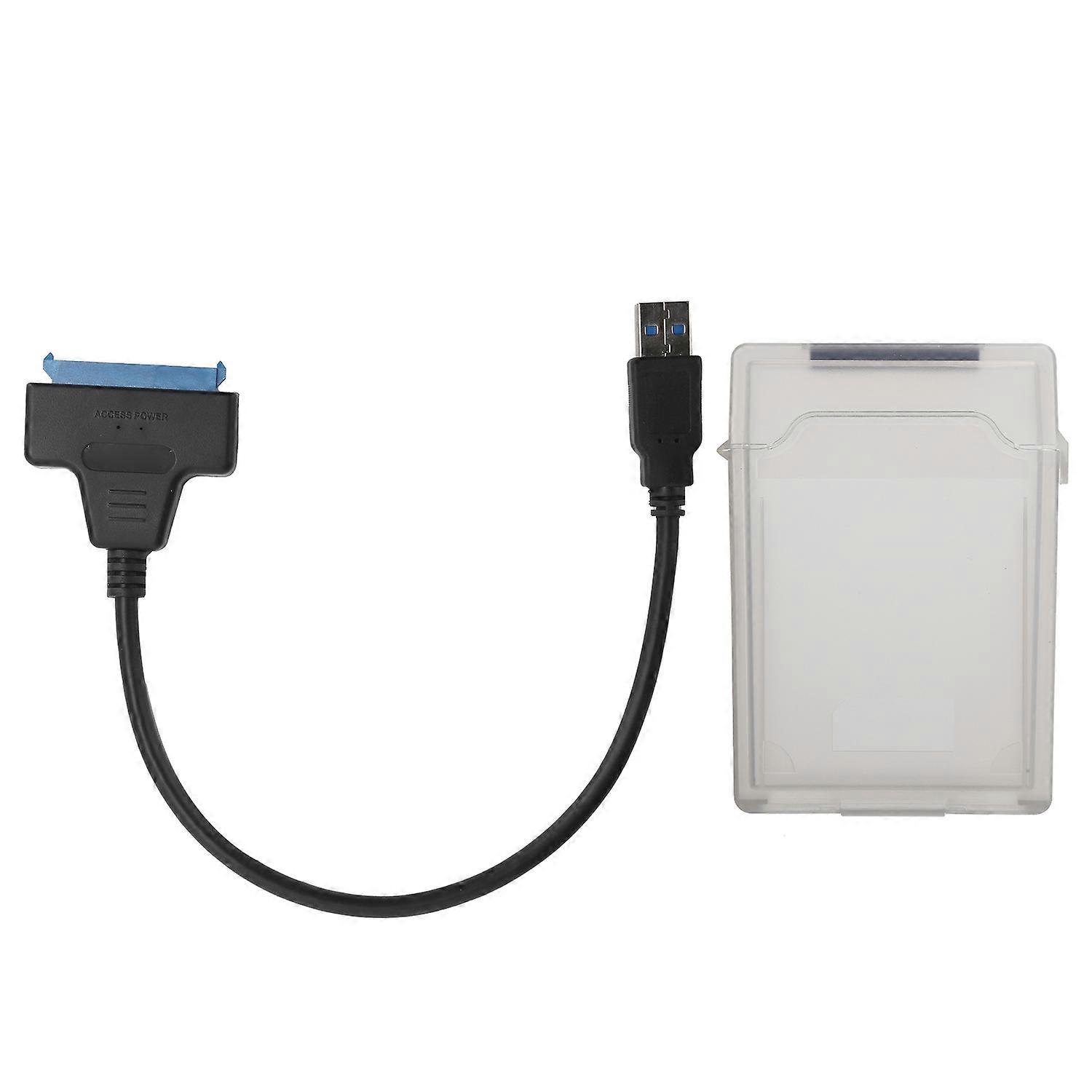 Hard Disk Adapter Cable 2.5in SATA USB3.0 HDD/SSD Conversion Cord with Protection BoxGray