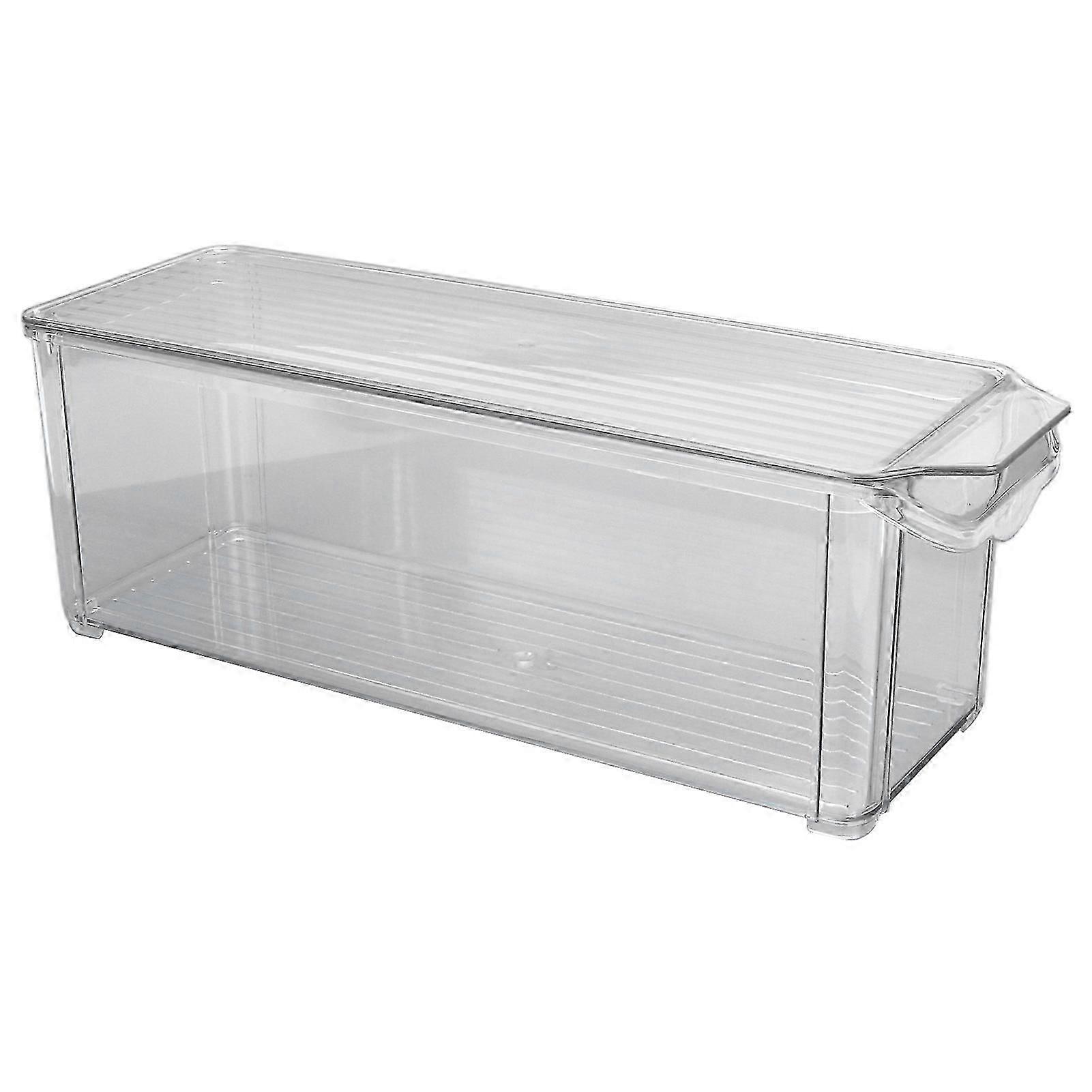 Clear Organizing Bin Large Capacity Transparent Food Grade Plastic Multifunction Portable Durable Pantry Storage Bin