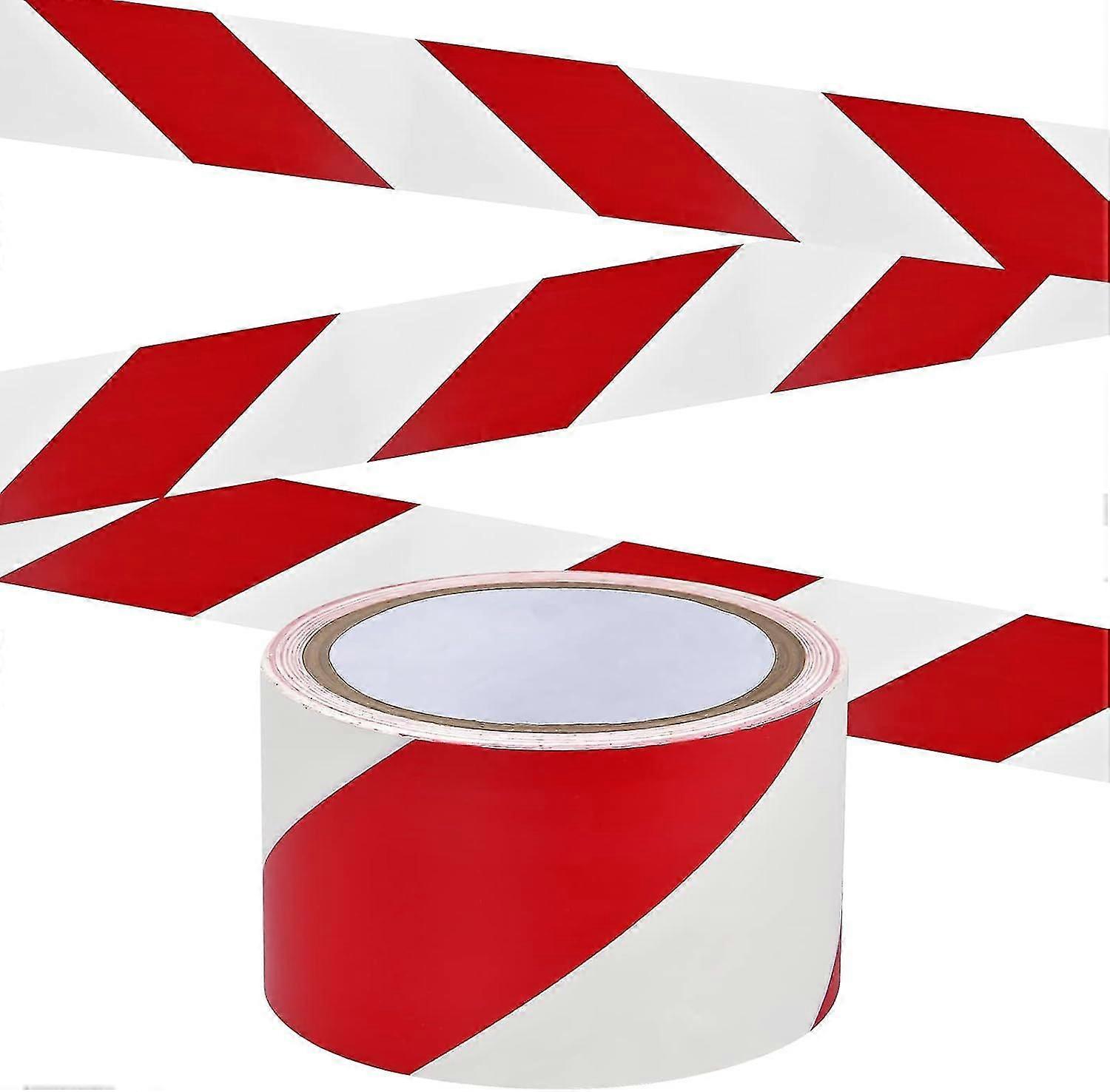 Warning Tape - 4cm x 16m per Roll - for Floor/Safety Marking - Red and White Stripes