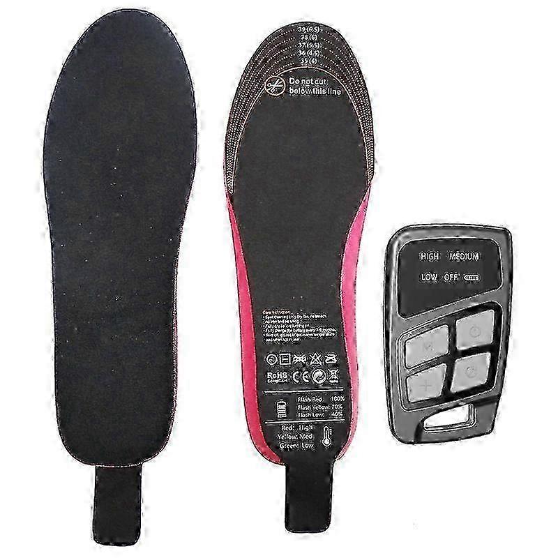 USB Rechargeable Heated Insoles - Remote Control Winter Foot Warmers for Men and Women with Adjustable Temperature Settings