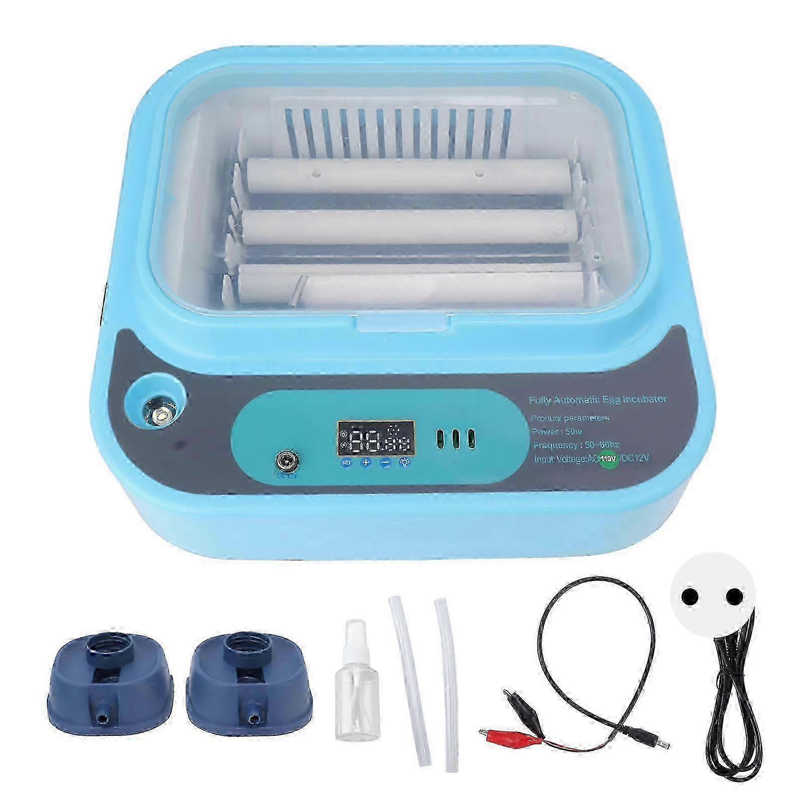 Automatic Egg Incubator with Water Add, Temperature Control, 6 Egg Turner, Dual Power Supply for Poultry Hatching Machine EU Plug 220V