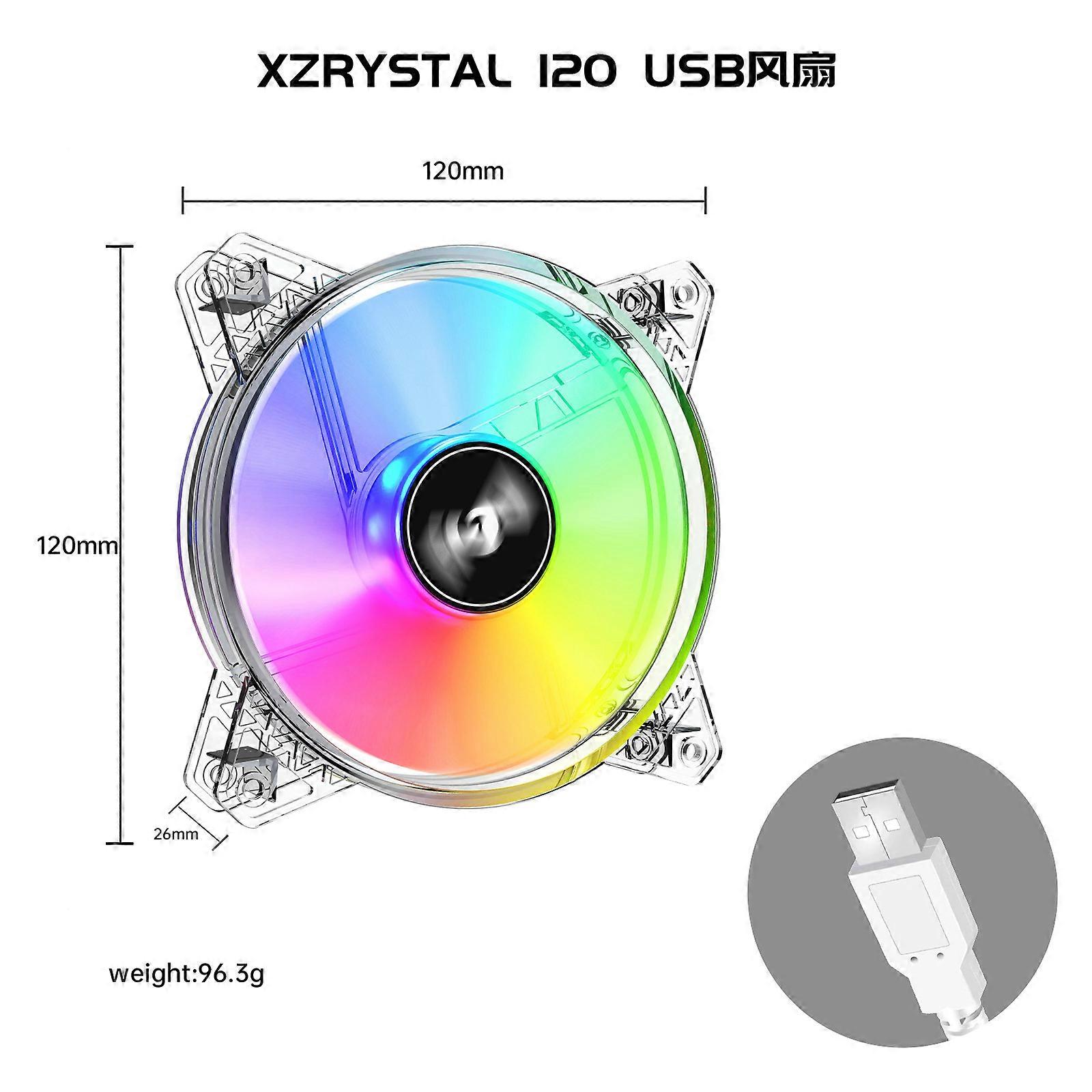 8/12CM5VUSB powered laptop router switch peripheral cooling fan transparent colored light